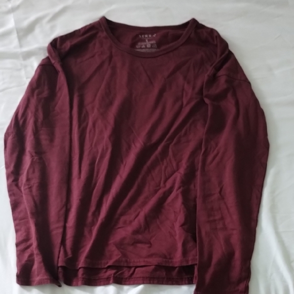 Serra Men's Burgundy Long Sleeve Tee - Picture 1 of 1